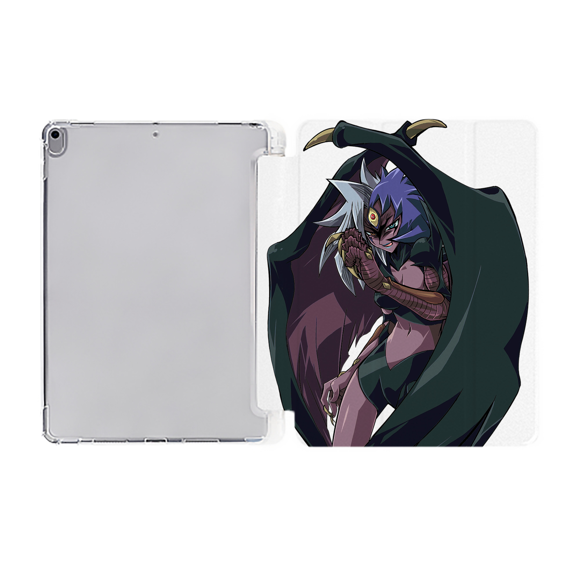 （画像用） 遊☆戯☆王 Yu-Gi-Oh! IPad ケース ペン収納付き 三つ折りスタンド PUレザー×シリコン 対応機種9.5/10.5/10.9インチ